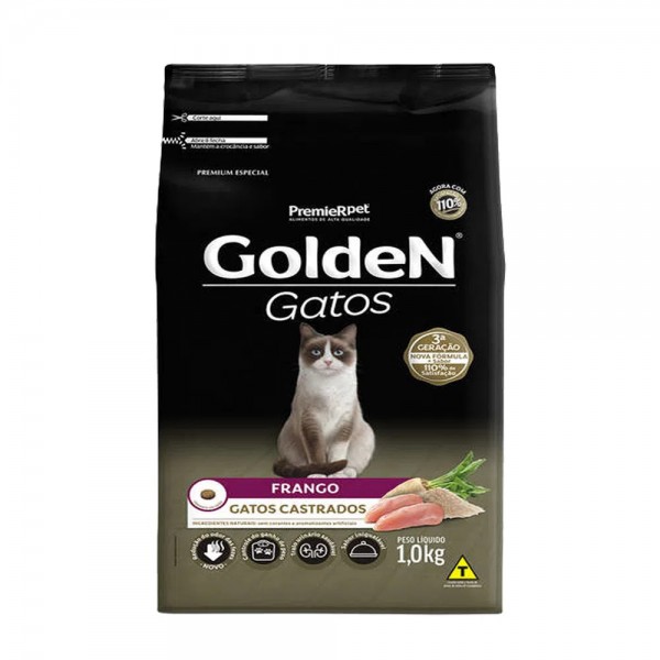 Ração Golden Gatos Castrados Frango 1kg