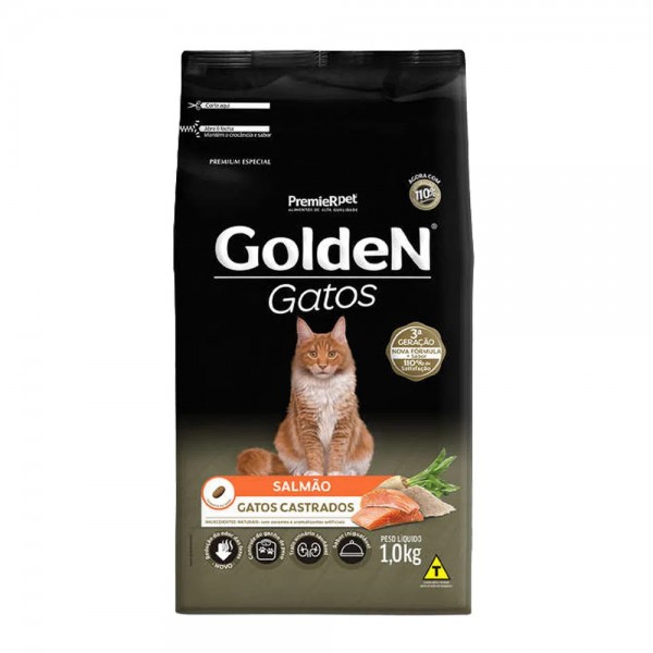 Ração Golden Gatos Castrados Salmão 1 kg