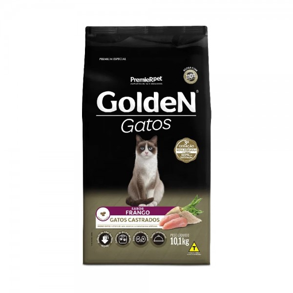 Ração Golden Gatos Castrados Frango 10,1kg