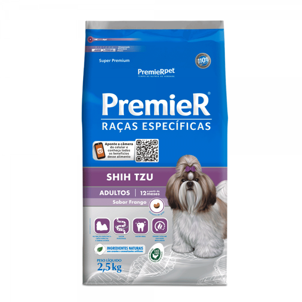 Ração Premier Shih Tzu Adultos Frango Raças Específicas 2,5 kg