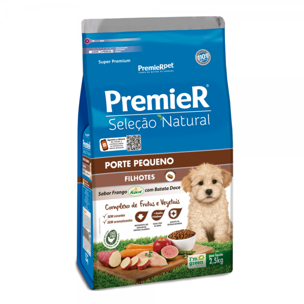 Ração Premier Seleção Natural Cães Filhotes Frango com Batata Doce 2,5 kg