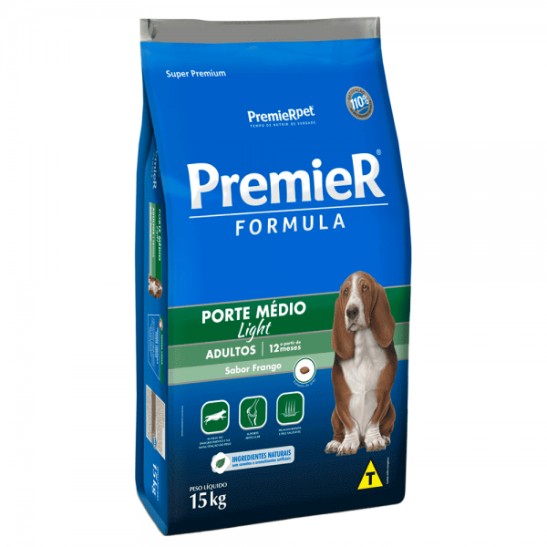 Ração Premier Formula Light Cães Adultos Raças Médias Frango 15 kg