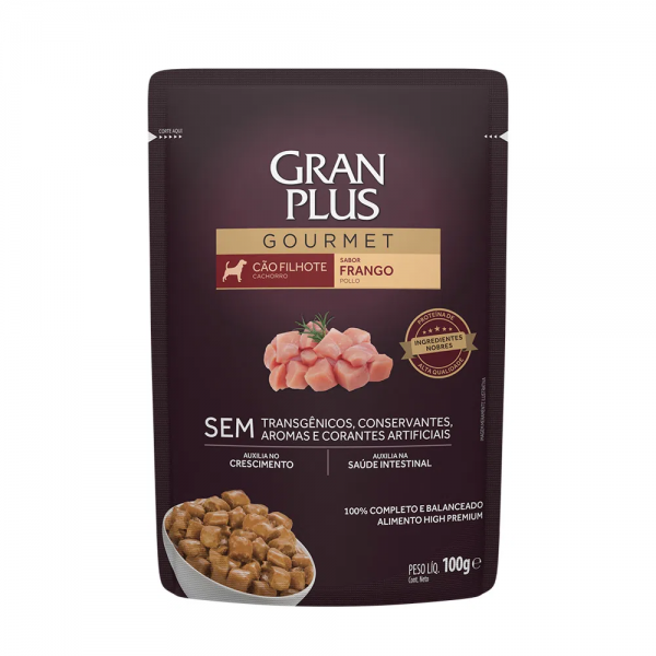 Ração Úmida GranPlus Gourmet Cães Filhotes Frango 100 g