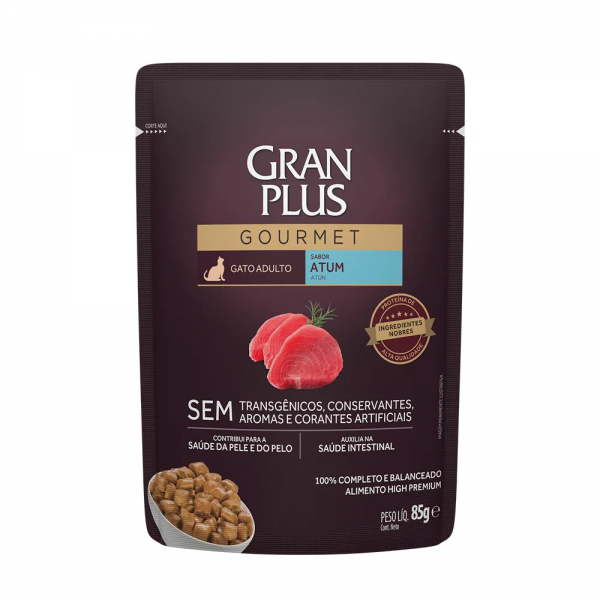 Ração Úmida GranPlus Gourmet Gatos Adultos Atum 85 g