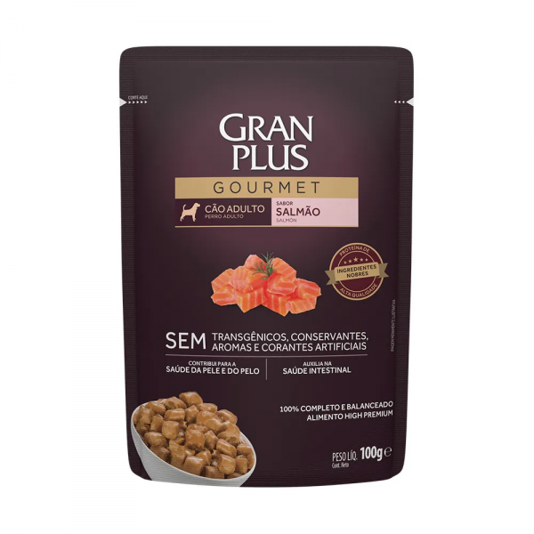 Ração Úmida GranPlus Gourmet Cães Adultos Salmão 100 g