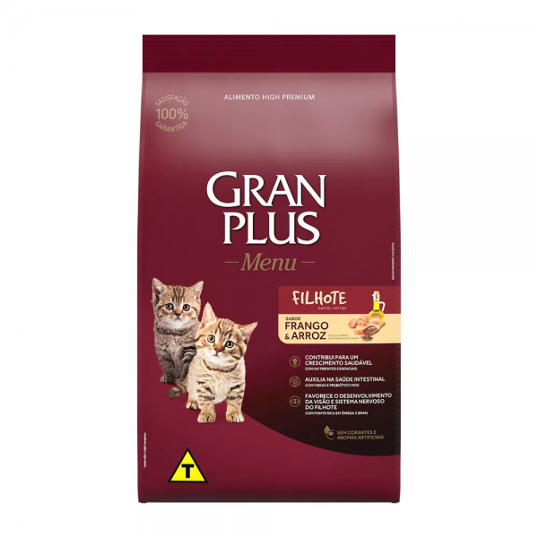 Ração GranPlus Menu Gatos Filhotes Frango e Arroz 1kg