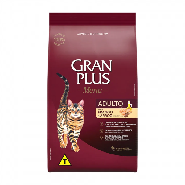 Ração GranPlus Menu Gatos Adultos Frango e Arroz 10,1 kg