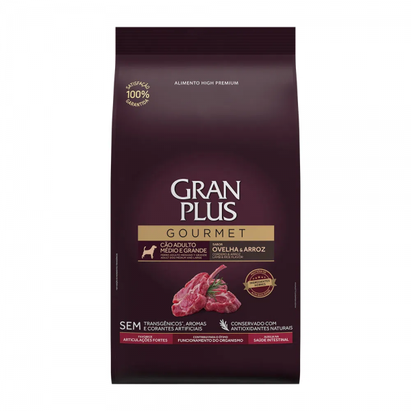 Ração GranPlus Gourmet Cães Adultos Médio e Grande Ovelha e Arroz 3kg