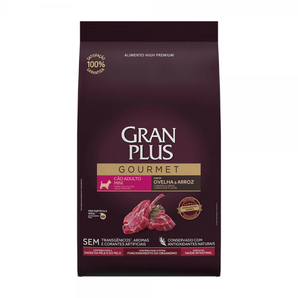 Ração GranPlus Gourmet Cães Adultos Mini Ovelha e Arroz 1kg