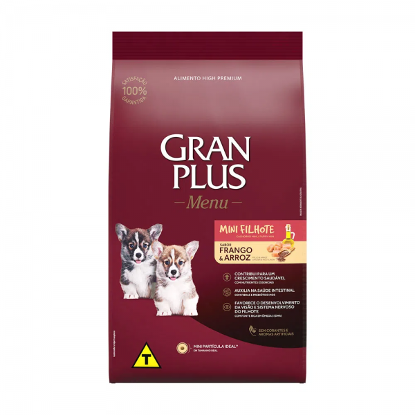 Ração GranPlus Menu Cães Filhotes Mini Frango e Arroz 1 kg