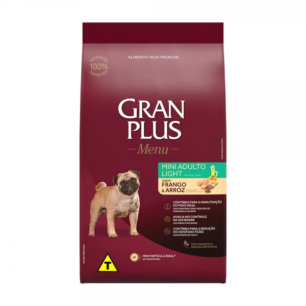 Ração GranPlus Menu Cães Mini Adultos Light Frango e Arroz 3 kg