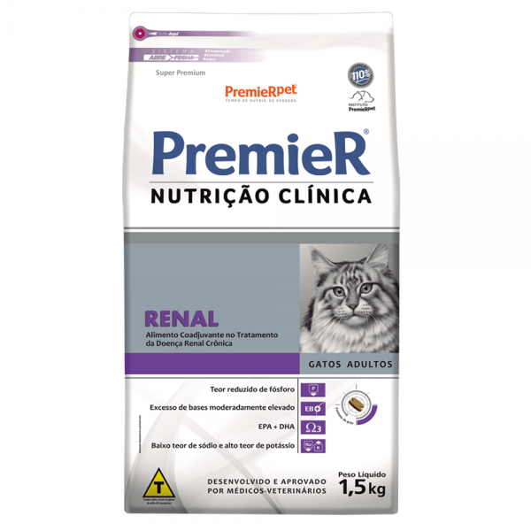 Ração Premier Nutrição Clínica Renal Gatos Adultos 1,5 kg