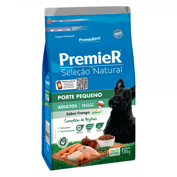 Ração Premier Cães Adultos Seleção Natural Raças Pequenas Frango 1 kg