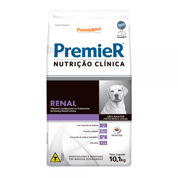 Ração Premier Cães Adultos Nutrição Clínica Renal Porte Médio e Grande 10,1 kg