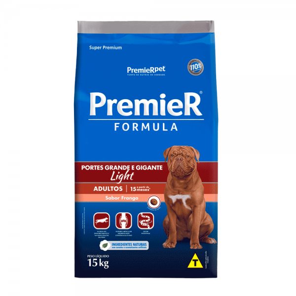 Ração Premier Formula Light Cães Adultos Raças Grandes e Gigantes Frango 15 kg