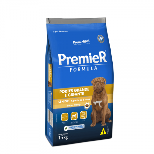 Ração Premier Formula Cães Sênior Porte Grande e Gigante Frango 15 kg