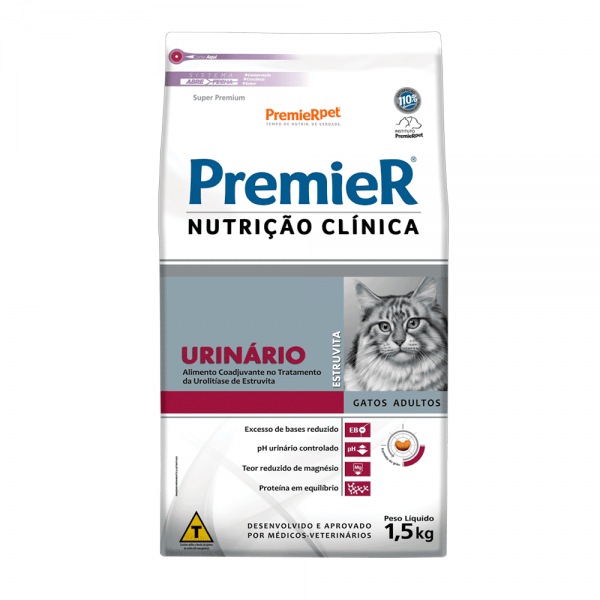 Ração Premier Nutrição Clínica Urinário Gatos Adultos 1,5 kg