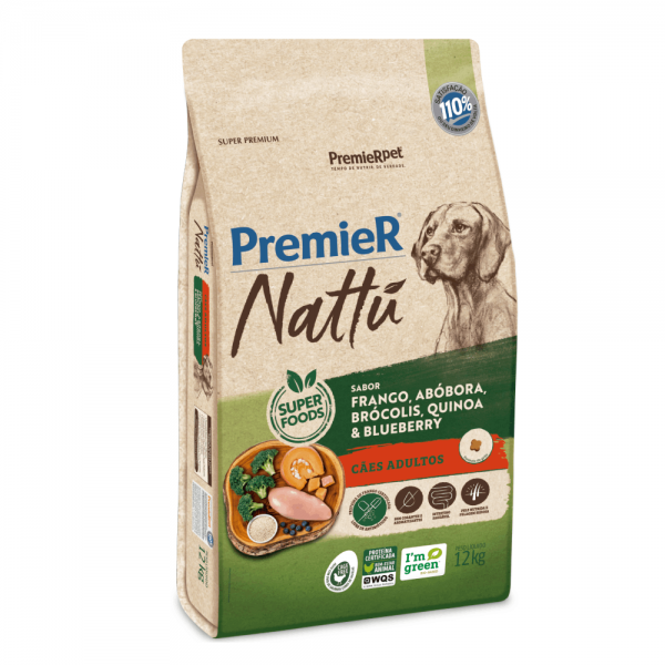 Ração Premier Nattu Cães Adultos Abóbora 12 kg