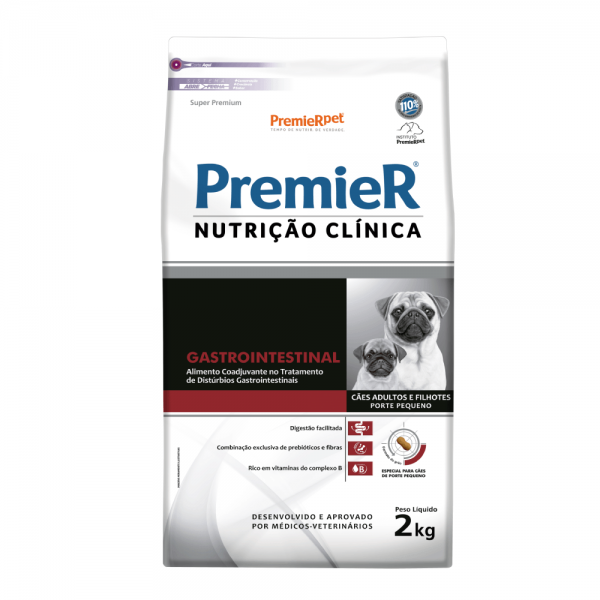 Ração Premier Nutrição Clínica Gastrointestinal Cães Raças Pequenas 2 kg