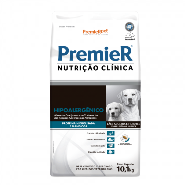 Ração Premier Nutrição Clínica Hipoalergênico Cães Médio e Grande Porte 10,1 kg
