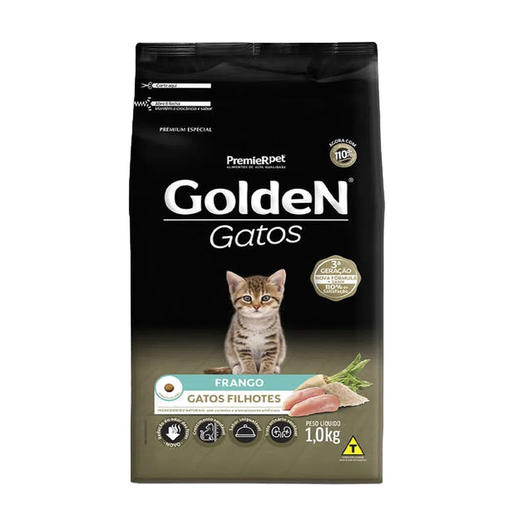 Ração Golden Gatos Filhotes Sabor Frango 1 kg