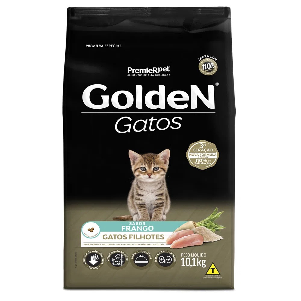 Ração Golden Gatos Filhotes Sabor Frango 10,1 kg