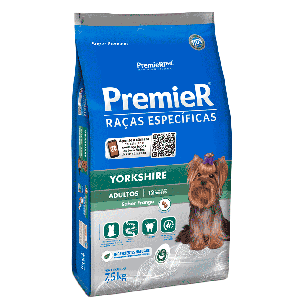 Ração Premier Yorkshire Adultos 7,5 kg