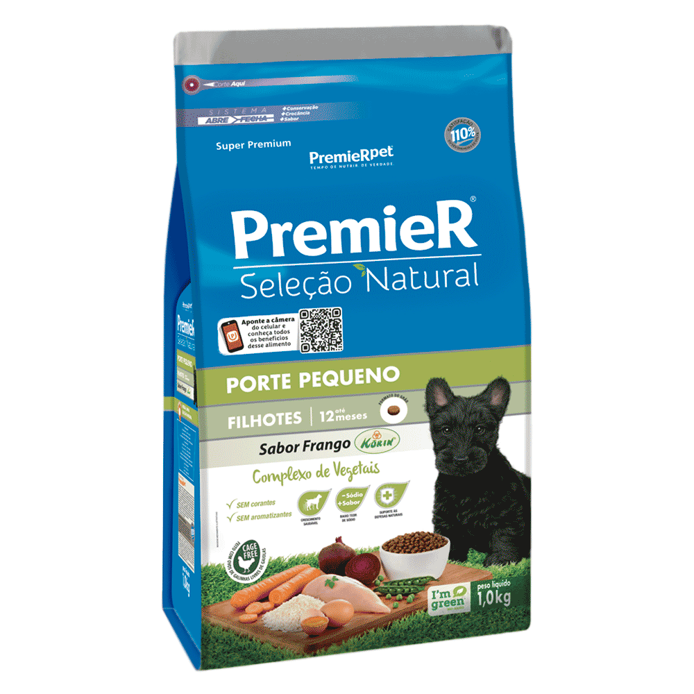 Ração Premier Cães Filhotes Seleção Natural Raças Pequenas 1 kg