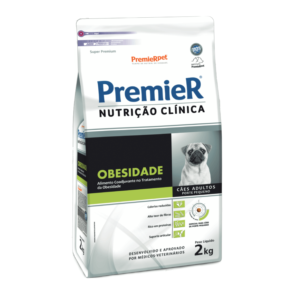 Ração Premier Nutrição Clínica Obesidade Cães Adultos Pequeno Porte 2 kg