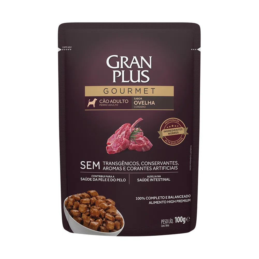 Ração Úmida GranPlus Gourmet Cães Adultos Ovelha 100 g