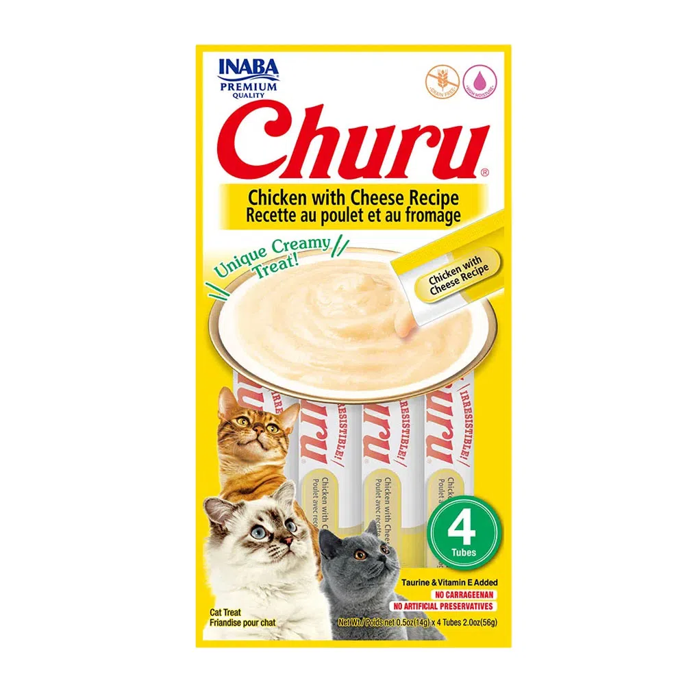 Petisco Churu Galinha e Queijo para Gatos 56 g