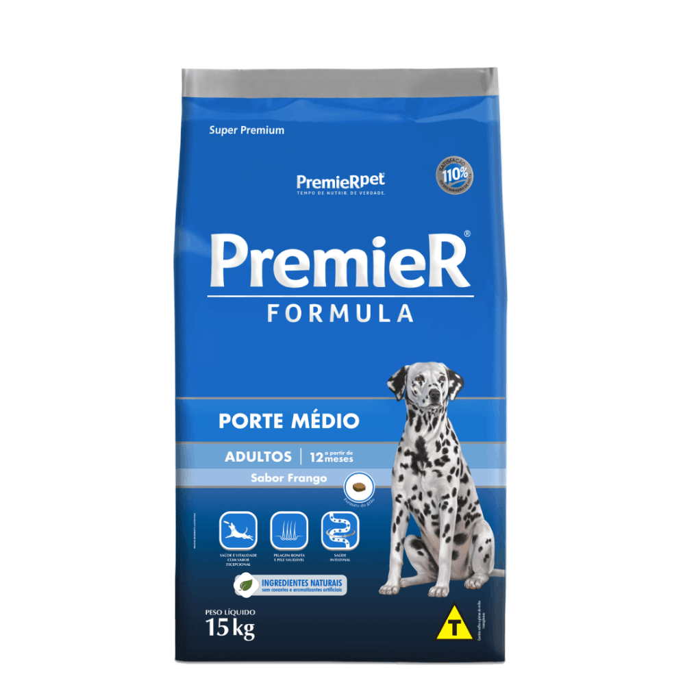 Ração Premier Formula Cães Adultos Raças Médias Frango 15 kg