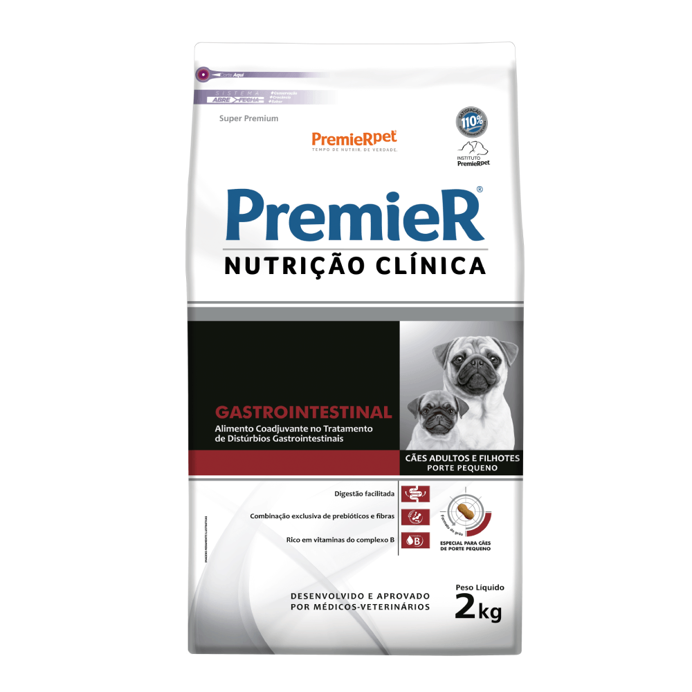 Ração Premier Nutrição Clínica Gastrointestinal Cães Raças Pequenas 2 kg