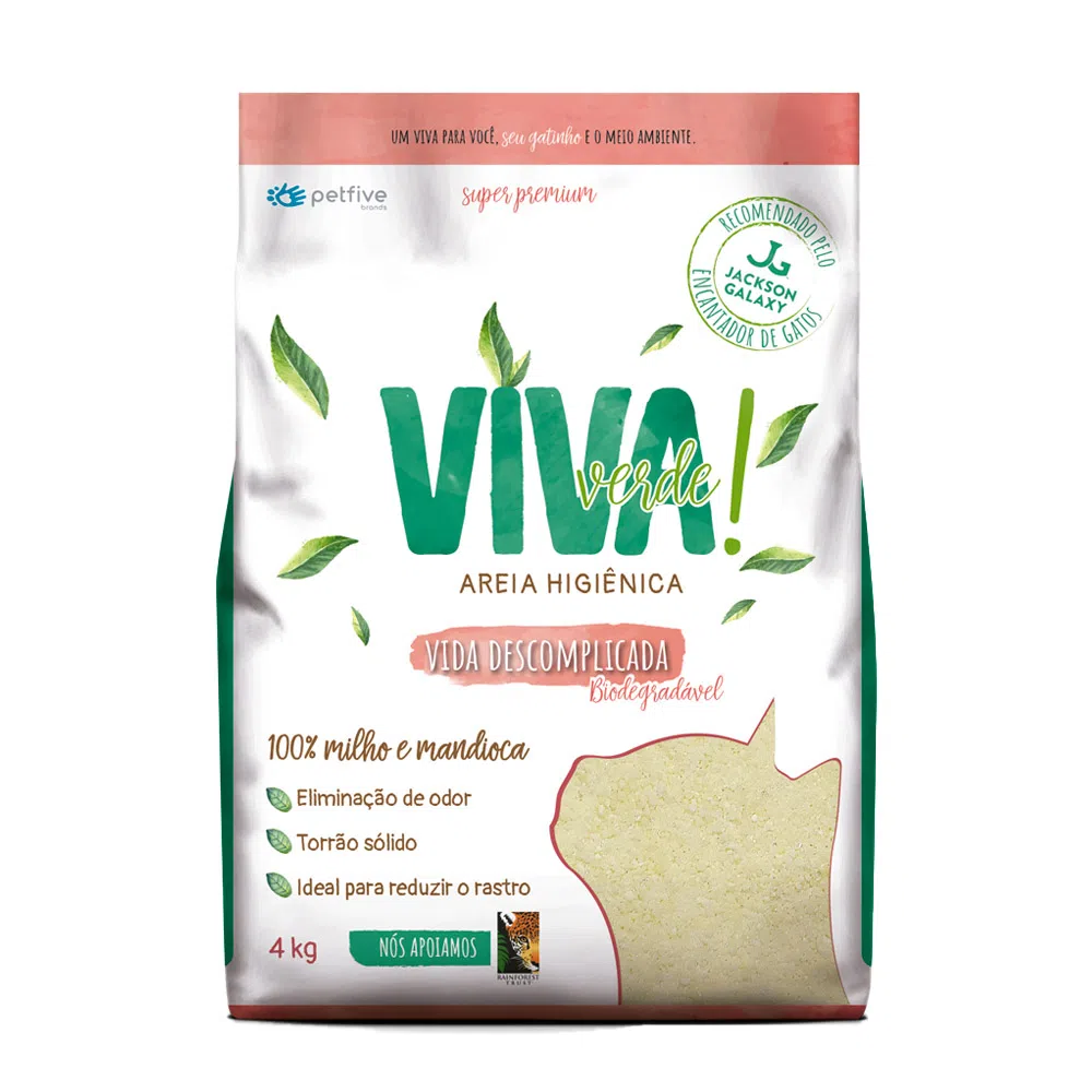 Areia Higiênica Biodegradável Vida Descomplicada Viva Verde 4 kg