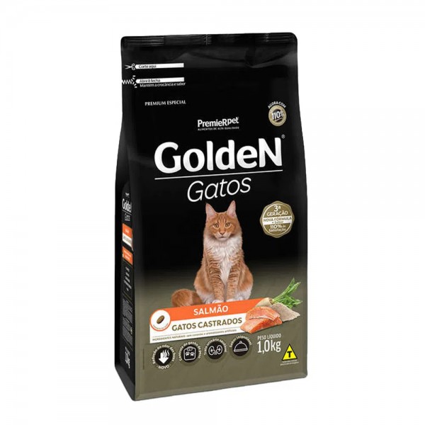 Ração Golden Gatos Castrados Salmão 1 kg