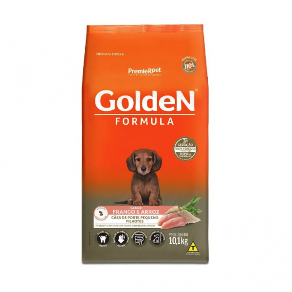 Ração Golden Fórmula Cães Filhotes Raças Pequenas Frango e Arroz 10,1 kg
