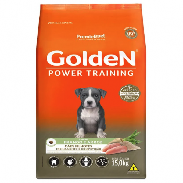 Ração Golden Power Training Filhotes Frango e Arroz 15 kg