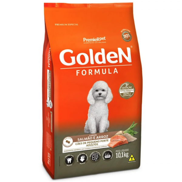 Ração Golden Fórmula para Cães Adultos Raças Pequenas Salmão e Arroz 10,1 kg