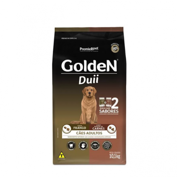 Ração Golden Duii Cães Adultos Frango e Carne 10,1 kg