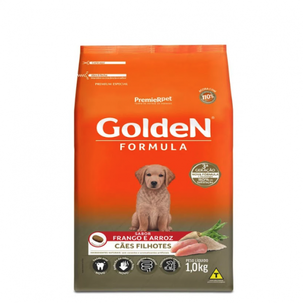 Ração Golden Fórmula Cães Filhotes Frango e Arroz 1 kg