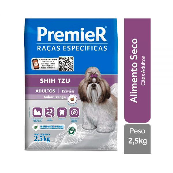 Ração Premier Shih Tzu Adultos Frango Raças Específicas 2,5 kg