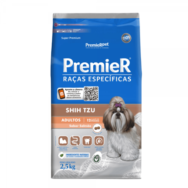 Ração Premier Shih Tzu Adultos Salmão 2,5 kg