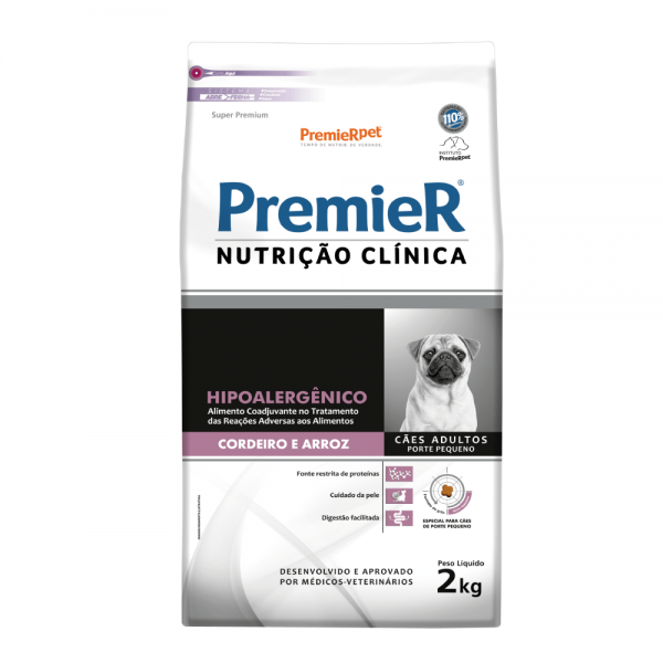 Ração Premier Nutrição Clínica Cães Hipoalergênico Pequeno Porte Cordeiro e Arroz 2 kg