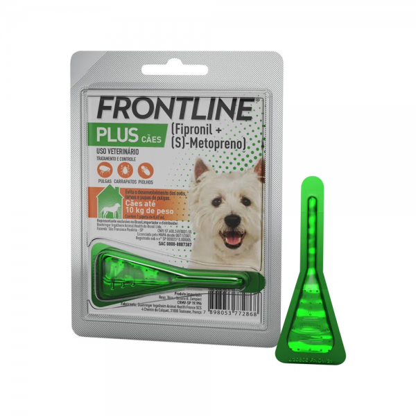 Antipulgas e Carrapatos Frontline Plus para Cães até 10kg 0,67 ml