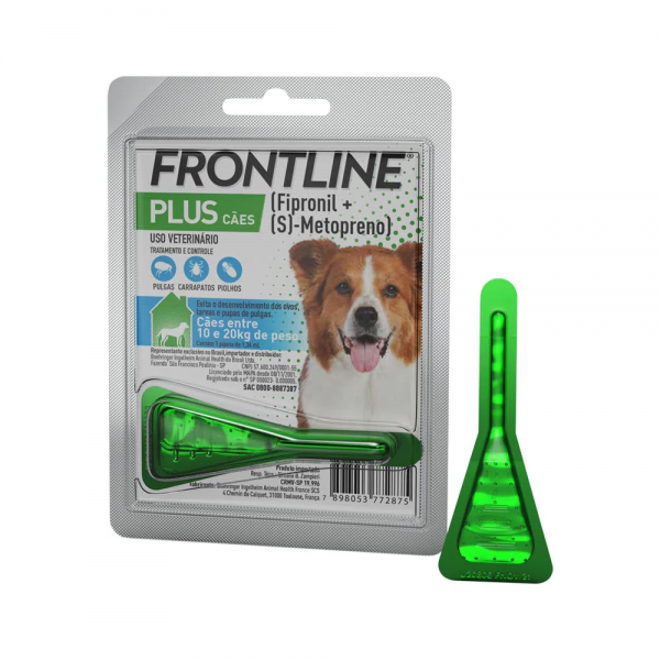 Antipulgas e Carrapatos Frontline Plus Cães entre 10 e 20 kg 1,34 ml