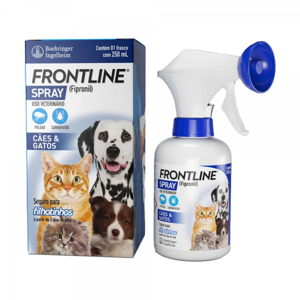 Antipulgas e Carrapatos Frontline Spray Cães e Gatos 250 ml
