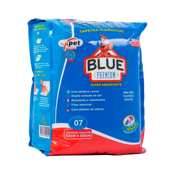 Tapete Higiênico Blue Premium para Cães 7 unidades