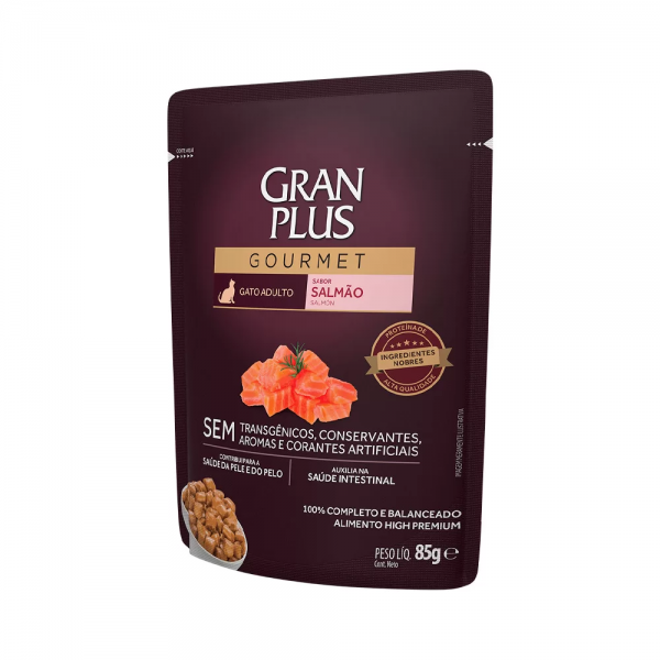 Ração Úmida GranPlus Gourmet Gatos Adultos Salmão 85 g