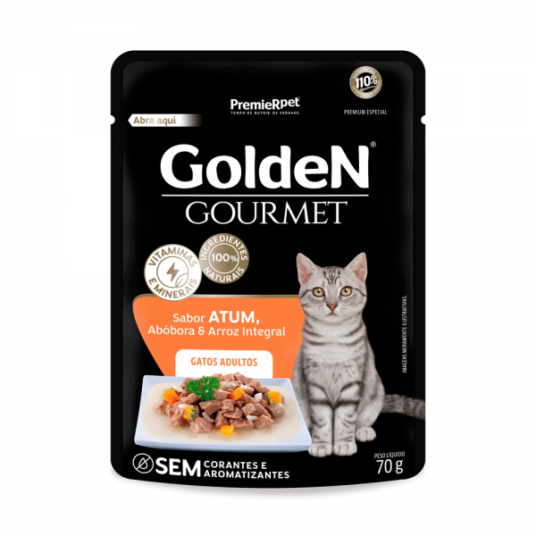 Ração Úmida Golden Gourmet Gatos Adultos Atum 70 g