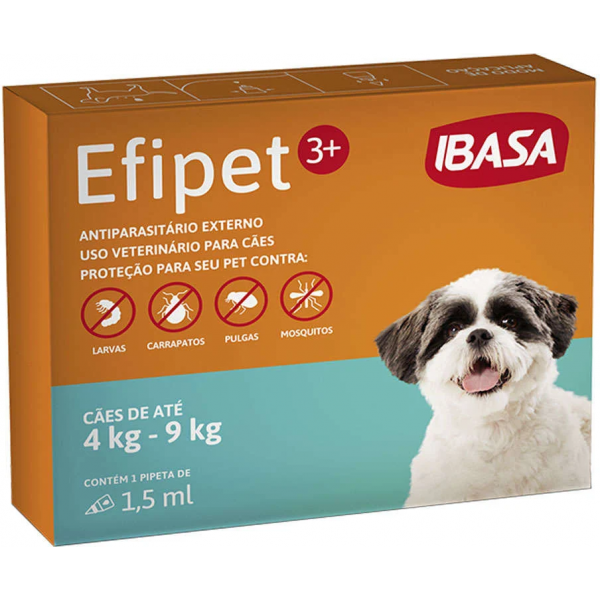 Antiparasitário Externo Ibasa Efipet para Cães de 4 à 9 Kg